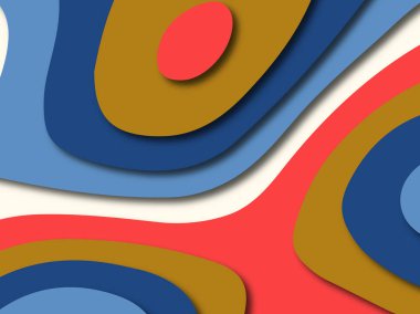 Renkli oyma sanat. Kağıt arka plan şekilleri kesim kağıdı ile kesin. İş sunumları, el ilanları, afişler, davetler için şablon tasarım düzen