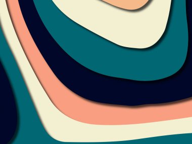 Renkli oyma sanat. Kağıt arka plan şekilleri kesim kağıdı ile kesin. İş sunumları, el ilanları, afişler, davetler için şablon tasarım düzen