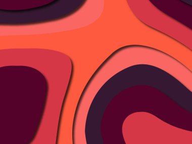 Renkli oyma sanat. Kağıt arka plan şekilleri kesim kağıdı ile kesin. İş sunumları, el ilanları, afişler, davetler için şablon tasarım düzen