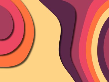 Renkli oyma sanat. Kağıt arka plan şekilleri kesim kağıdı ile kesin. İş sunumları, el ilanları, afişler, davetler için şablon tasarım düzen