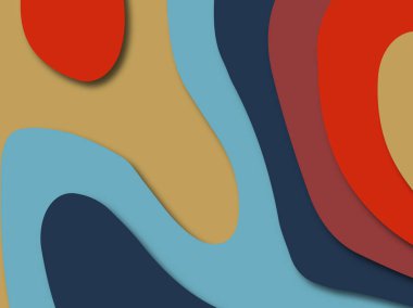 Renkli oyma sanat. Kağıt arka plan şekilleri kesim kağıdı ile kesin. İş sunumları, el ilanları, afişler, davetler için şablon tasarım düzen