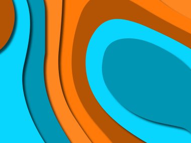 Renkli oyma sanat. Kağıt arka plan şekilleri kesim kağıdı ile kesin. İş sunumları, el ilanları, afişler, davetler için şablon tasarım düzen