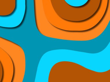 Renkli oyma sanat. Kağıt arka plan şekilleri kesim kağıdı ile kesin. İş sunumları, el ilanları, afişler, davetler için şablon tasarım düzen