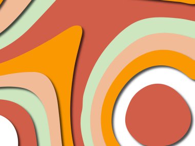 Renkli oyma sanat. Kağıt arka plan şekilleri kesim kağıdı ile kesin. İş sunumları, el ilanları, afişler, davetler için şablon tasarım düzen