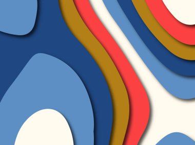 Renkli oyma sanat. Kağıt arka plan şekilleri kesim kağıdı ile kesin. İş sunumları, el ilanları, afişler, davetler için şablon tasarım düzen