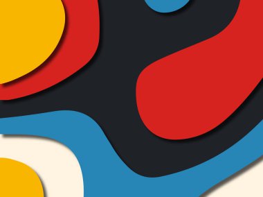 Renkli oyma sanat. Kağıt arka plan şekilleri kesim kağıdı ile kesin. İş sunumları, el ilanları, afişler, davetler için şablon tasarım düzen