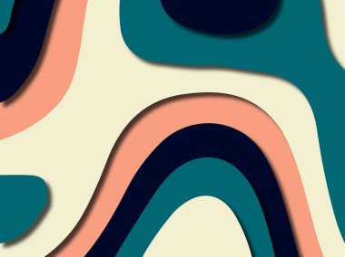 Renkli oyma sanat. Kağıt arka plan şekilleri kesim kağıdı ile kesin. İş sunumları, el ilanları, afişler, davetler için şablon tasarım düzen