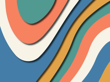 Renkli oyma sanat. Kağıt arka plan şekilleri kesim kağıdı ile kesin. İş sunumları, el ilanları, afişler, davetler için şablon tasarım düzen