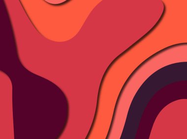 Renkli oyma sanat. Kağıt arka plan şekilleri kesim kağıdı ile kesin. İş sunumları, el ilanları, afişler, davetler için şablon tasarım düzen