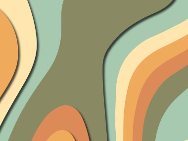 Renkli oyma sanat. Kağıt arka plan şekilleri kesim kağıdı ile kesin. İş sunumları, el ilanları, afişler, davetler için şablon tasarım düzen