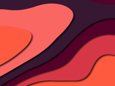 Renkli oyma sanat. Kağıt arka plan şekilleri kesim kağıdı ile kesin. İş sunumları, el ilanları, afişler, davetler için şablon tasarım düzen