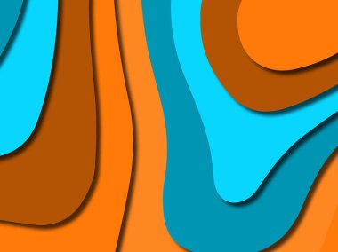 Renkli oyma sanat. Kağıt arka plan şekilleri kesim kağıdı ile kesin. İş sunumları, el ilanları, afişler, davetler için şablon tasarım düzen