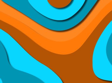 Renkli oyma sanat. Kağıt arka plan şekilleri kesim kağıdı ile kesin. İş sunumları, el ilanları, afişler, davetler için şablon tasarım düzen