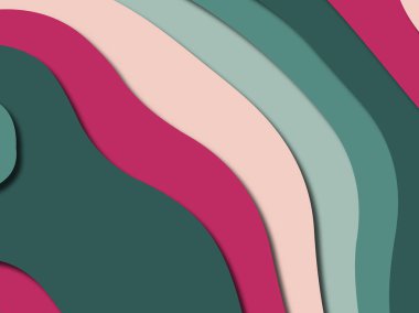 Renkli oyma sanat. Kağıt arka plan şekilleri kesim kağıdı ile kesin. İş sunumları, el ilanları, afişler, davetler için şablon tasarım düzen