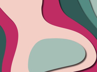 Renkli oyma sanat. Kağıt arka plan şekilleri kesim kağıdı ile kesin. İş sunumları, el ilanları, afişler, davetler için şablon tasarım düzen