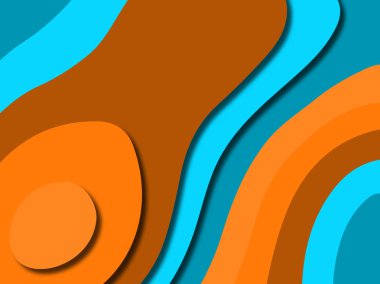 Renkli oyma sanat. Kağıt arka plan şekilleri kesim kağıdı ile kesin. İş sunumları, el ilanları, afişler, davetler için şablon tasarım düzen