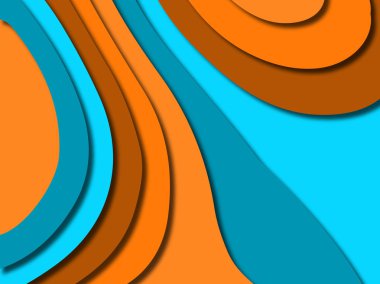 Renkli oyma sanat. Kağıt arka plan şekilleri kesim kağıdı ile kesin. İş sunumları, el ilanları, afişler, davetler için şablon tasarım düzen