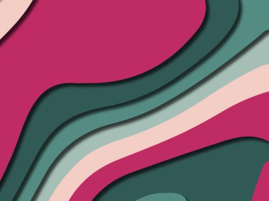 Renkli oyma sanat. Kağıt arka plan şekilleri kesim kağıdı ile kesin. İş sunumları, el ilanları, afişler, davetler için şablon tasarım düzen