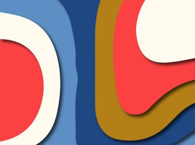 Renkli oyma sanat. Kağıt arka plan şekilleri kesim kağıdı ile kesin. İş sunumları, el ilanları, afişler, davetler için şablon tasarım düzen