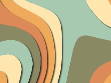 Renkli oyma sanat. Kağıt arka plan şekilleri kesim kağıdı ile kesin. İş sunumları, el ilanları, afişler, davetler için şablon tasarım düzen