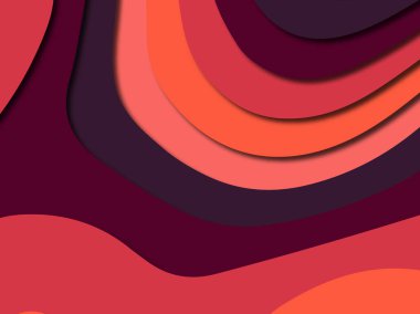 Renkli oyma sanat. Kağıt arka plan şekilleri kesim kağıdı ile kesin. İş sunumları, el ilanları, afişler, davetler için şablon tasarım düzen