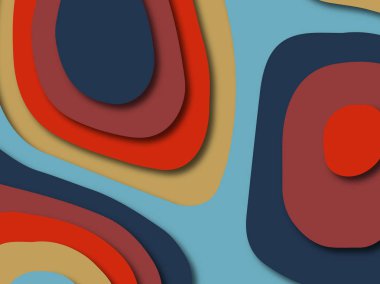 Renkli oyma sanat. Kağıt arka plan şekilleri kesim kağıdı ile kesin. İş sunumları, el ilanları, afişler, davetler için şablon tasarım düzen