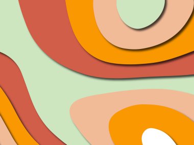 Renkli oyma sanat. Kağıt arka plan şekilleri kesim kağıdı ile kesin. İş sunumları, el ilanları, afişler, davetler için şablon tasarım düzen