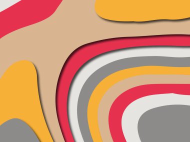 Renkli oyma sanat. Kağıt arka plan şekilleri kesim kağıdı ile kesin. İş sunumları, el ilanları, afişler, davetler için şablon tasarım düzen