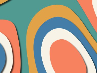 Renkli oyma sanat. Kağıt arka plan şekilleri kesim kağıdı ile kesin. İş sunumları, el ilanları, afişler, davetler için şablon tasarım düzen