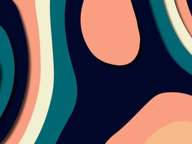 Renkli oyma sanat. Kağıt arka plan şekilleri kesim kağıdı ile kesin. İş sunumları, el ilanları, afişler, davetler için şablon tasarım düzen