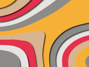 Renkli oyma sanat. Kağıt arka plan şekilleri kesim kağıdı ile kesin. İş sunumları, el ilanları, afişler, davetler için şablon tasarım düzen