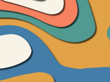 Renkli oyma sanat. Kağıt arka plan şekilleri kesim kağıdı ile kesin. İş sunumları, el ilanları, afişler, davetler için şablon tasarım düzen