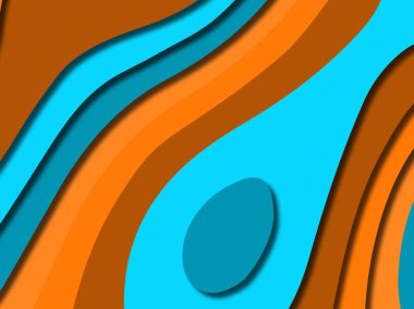 Renkli oyma sanat. Kağıt arka plan şekilleri kesim kağıdı ile kesin. İş sunumları, el ilanları, afişler, davetler için şablon tasarım düzen