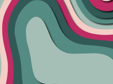 Renkli oyma sanat. Kağıt arka plan şekilleri kesim kağıdı ile kesin. İş sunumları, el ilanları, afişler, davetler için şablon tasarım düzen