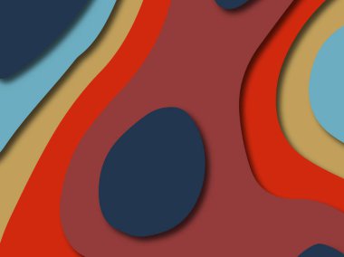 Renkli oyma sanat. Kağıt arka plan şekilleri kesim kağıdı ile kesin. İş sunumları, el ilanları, afişler, davetler için şablon tasarım düzen