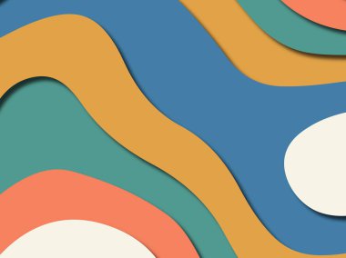 Renkli oyma sanat. Kağıt arka plan şekilleri kesim kağıdı ile kesin. İş sunumları, el ilanları, afişler, davetler için şablon tasarım düzen