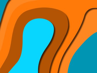 Renkli oyma sanat. Kağıt arka plan şekilleri kesim kağıdı ile kesin. İş sunumları, el ilanları, afişler, davetler için şablon tasarım düzen