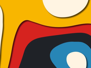 Renkli oyma sanat. Kağıt arka plan şekilleri kesim kağıdı ile kesin. İş sunumları, el ilanları, afişler, davetler için şablon tasarım düzen