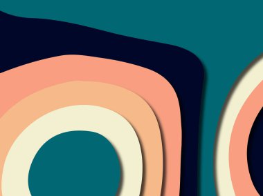 Renkli oyma sanat. Kağıt arka plan şekilleri kesim kağıdı ile kesin. İş sunumları, el ilanları, afişler, davetler için şablon tasarım düzen