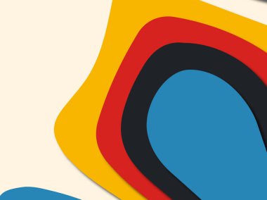 Renkli oyma sanat. Kağıt arka plan şekilleri kesim kağıdı ile kesin. İş sunumları, el ilanları, afişler, davetler için şablon tasarım düzen