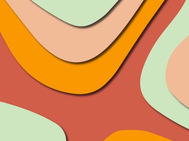 Renkli oyma sanat. Kağıt arka plan şekilleri kesim kağıdı ile kesin. İş sunumları, el ilanları, afişler, davetler için şablon tasarım düzen