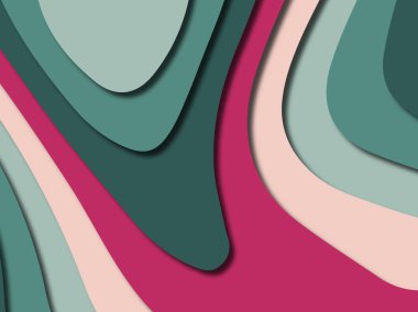 Renkli oyma sanat. Kağıt arka plan şekilleri kesim kağıdı ile kesin. İş sunumları, el ilanları, afişler, davetler için şablon tasarım düzen