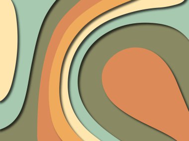 Renkli oyma sanat. Kağıt arka plan şekilleri kesim kağıdı ile kesin. İş sunumları, el ilanları, afişler, davetler için şablon tasarım düzen