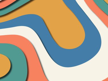 Renkli oyma sanat. Kağıt arka plan şekilleri kesim kağıdı ile kesin. İş sunumları, el ilanları, afişler, davetler için şablon tasarım düzen