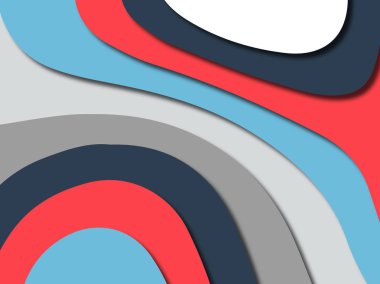 Renkli oyma sanat. Kağıt arka plan şekilleri kesim kağıdı ile kesin. İş sunumları, el ilanları, afişler, davetler için şablon tasarım düzen