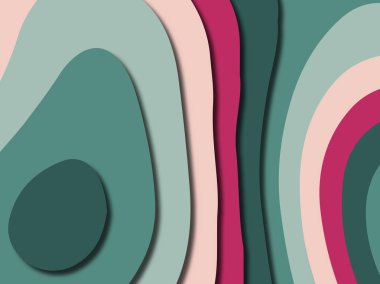 Renkli oyma sanat. Kağıt arka plan şekilleri kesim kağıdı ile kesin. İş sunumları, el ilanları, afişler, davetler için şablon tasarım düzen