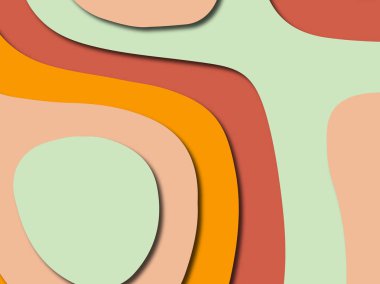 Renkli oyma sanat. Kağıt arka plan şekilleri kesim kağıdı ile kesin. İş sunumları, el ilanları, afişler, davetler için şablon tasarım düzen