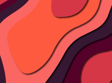 Renkli oyma sanat. Kağıt arka plan şekilleri kesim kağıdı ile kesin. İş sunumları, el ilanları, afişler, davetler için şablon tasarım düzen