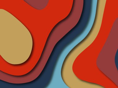 Renkli oyma sanat. Kağıt arka plan şekilleri kesim kağıdı ile kesin. İş sunumları, el ilanları, afişler, davetler için şablon tasarım düzen