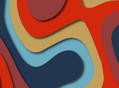 Renkli oyma sanat. Kağıt arka plan şekilleri kesim kağıdı ile kesin. İş sunumları, el ilanları, afişler, davetler için şablon tasarım düzen